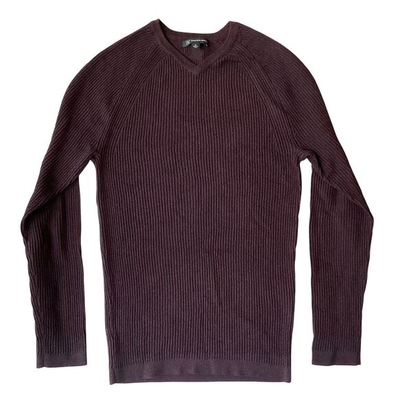 I.N.C Women Long Sleeve V-neck Knit Sweater size M, Deep Wine Purple - Picture 1 of 6